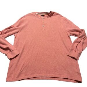 ANAPO Men's Coral Long Sleeve Henley Size XL very thick layers skater streetwear